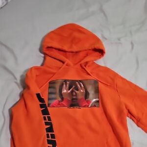 Divided Orange Graphic Hoodie